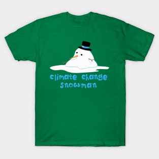 Climate Change Snowman T-Shirt